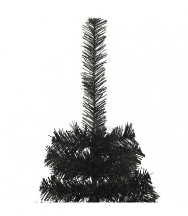 vidaXL Christmas Tree with LED Light Black 180 cm PVC and Steel