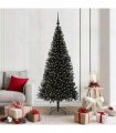 vidaXL Christmas Tree with LED Light Black 180 cm PVC and Steel