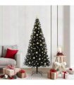 vidaXL Christmas Tree with LED Light Black 180 cm PVC and Steel