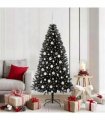 vidaXL Christmas Tree with LED Light Black 180 cm PVC and Steel