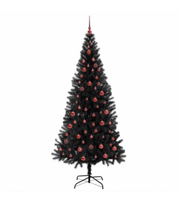 vidaXL Christmas Tree with LED Light Black 210 cm PVC and Steel