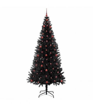 vidaXL Christmas Tree with LED Light Black 240 cm PVC and Steel
