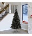 vidaXL Christmas Tree with LED Light Black 240 cm PVC and Steel
