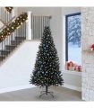 vidaXL Christmas Tree with LED Light Black 240 cm PVC and Steel