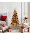 vidaXL Christmas Tree with LED Light Gold 120 cm PET and Steel