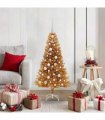 vidaXL Christmas Tree with LED Light Gold 120 cm PET and Steel