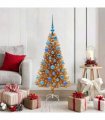 vidaXL Christmas Tree with LED Light Gold 120 cm PET and Steel