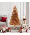 vidaXL Christmas Tree with LED Light Gold 150 cm PET and Steel