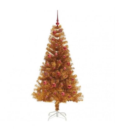vidaXL Christmas Tree with LED Light Gold 150 cm PET and Steel
