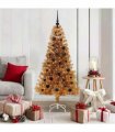 vidaXL Christmas Tree with LED Light Gold 150 cm PET and Steel