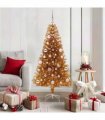 vidaXL Christmas Tree with LED Light Gold 150 cm PET and Steel