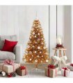 vidaXL Christmas Tree with LED Light Gold 150 cm PET and Steel