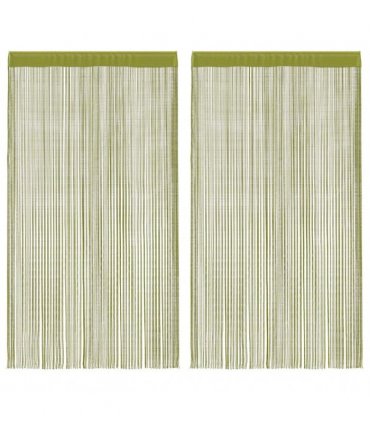 vidaXL String Curtains 2 pcs 140x250 cm Green