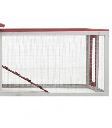 vidaXL Rabbit Hutch Red 310x70x87 cm Solid Pine & Fir Wood
