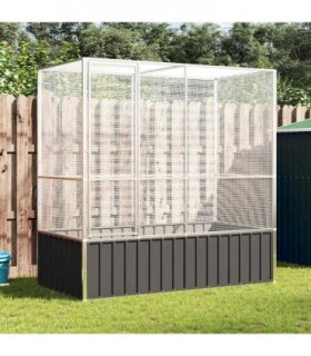 vidaXL Aviary Silver 210,5x107x212 cm Steel