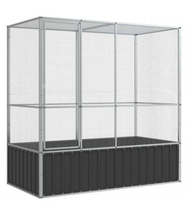 vidaXL Aviary Silver 210,5x107x212 cm Steel