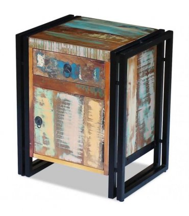 vidaXL Bedside Cabinet Solid Reclaimed Wood