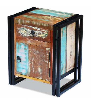 vidaXL Bedside Cabinet Solid Reclaimed Wood