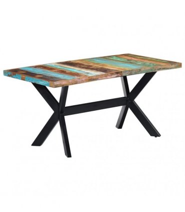 vidaXL Dining Table 160x80x75 cm Solid Reclaimed Wood