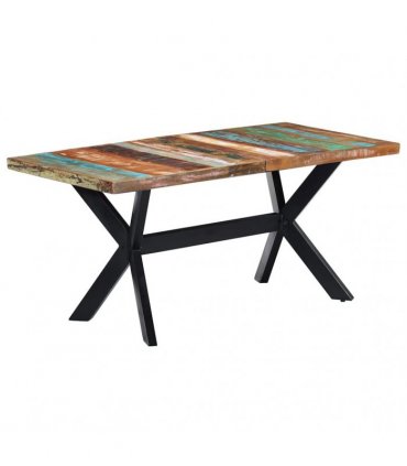 vidaXL Dining Table 160x80x75 cm Solid Reclaimed Wood