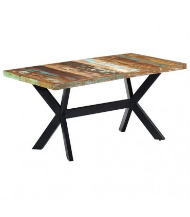 vidaXL Dining Table 160x80x75 cm Solid Reclaimed Wood