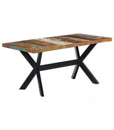 vidaXL Dining Table 160x80x75 cm Solid Reclaimed Wood