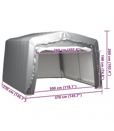 vidaXL Storage Tent 370x370 cm Steel Grey