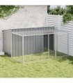 vidaXL Dog House with Run Anthracite 197x194x110 cm Galvanised Steel