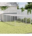 vidaXL Dog House with Run Anthracite 197x396x110 cm Galvanised Steel