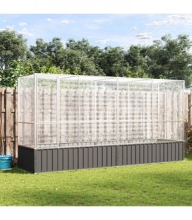 vidaXL Aviary with Extension Silver 418,5x107x212 cm Steel
