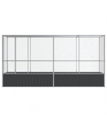 vidaXL Aviary with Extension Silver 418,5x107x212 cm Steel