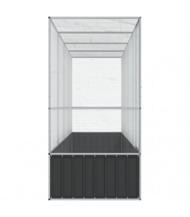 vidaXL Aviary with Extension Silver 418,5x107x212 cm Steel