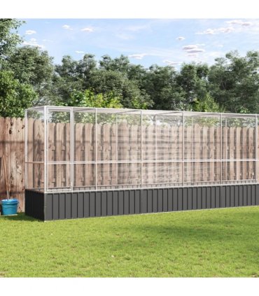 vidaXL Aviary with Extension Silver 626,5x107x212 cm Steel