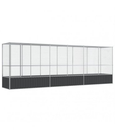 vidaXL Aviary with Extension Silver 626,5x107x212 cm Steel