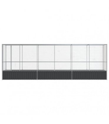 vidaXL Aviary with Extension Silver 626,5x107x212 cm Steel