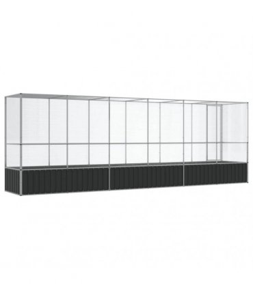 vidaXL Aviary with Extension Silver 626,5x107x212 cm Steel