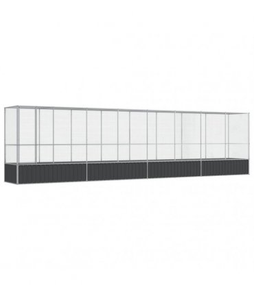 vidaXL Aviary with Extension Silver 834,5x107x212 cm Steel