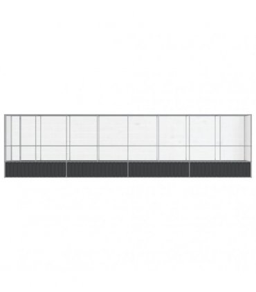 vidaXL Aviary with Extension Silver 834,5x107x212 cm Steel