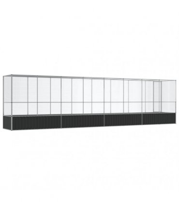 vidaXL Aviary with Extension Silver 834,5x107x212 cm Steel