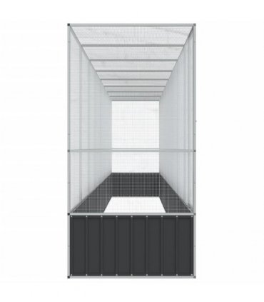 vidaXL Aviary with Extension Silver 834,5x107x212 cm Steel