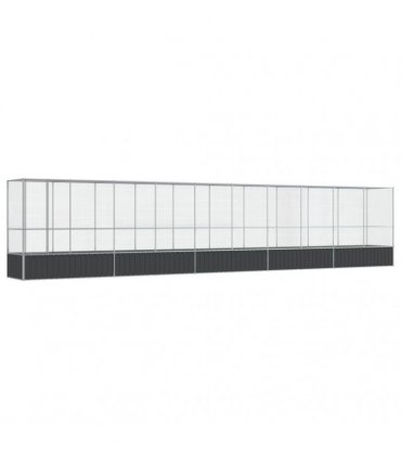 vidaXL Aviary with Extension Silver 1042,5x107x212 cm Steel