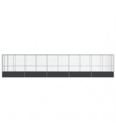 vidaXL Aviary with Extension Silver 1042,5x107x212 cm Steel