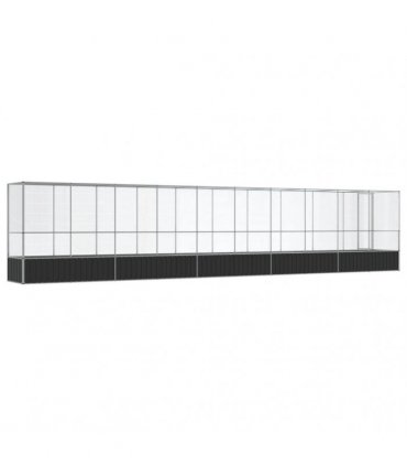 vidaXL Aviary with Extension Silver 1042,5x107x212 cm Steel