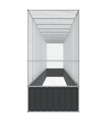 vidaXL Aviary with Extension Silver 1042,5x107x212 cm Steel