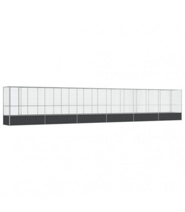 vidaXL Aviary with Extension Silver 1250,5x107x212 cm Steel