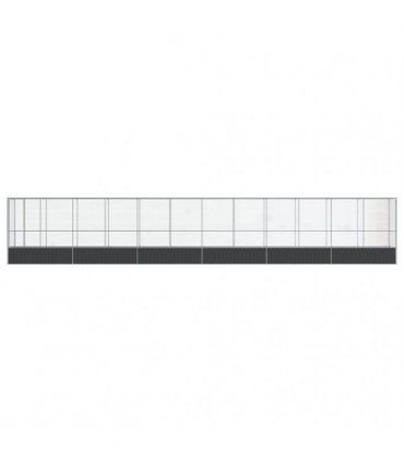 vidaXL Aviary with Extension Silver 1250,5x107x212 cm Steel