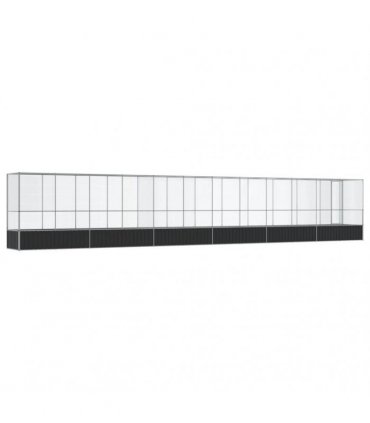 vidaXL Aviary with Extension Silver 1250,5x107x212 cm Steel