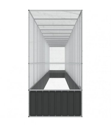vidaXL Aviary with Extension Silver 1250,5x107x212 cm Steel