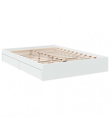 vidaXL Bed Frame with Drawers without Mattress White 160x200 cm