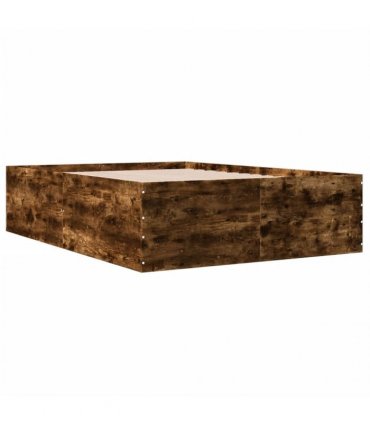 vidaXL Bed Frame without Mattress Smoked Oak 135x190 cm